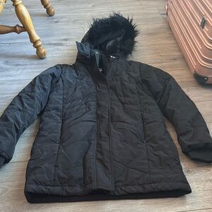 Girls Black Hooded Jacket